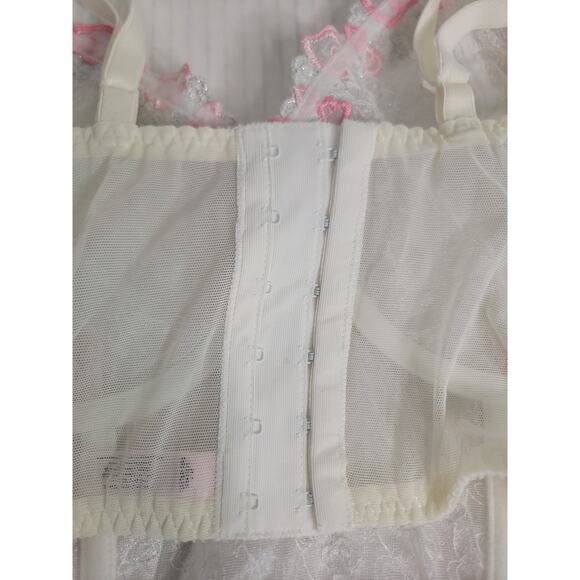 Victorias Secret Bralette Bra 40DD Lace Corset Style Bridal Sheer Coquette - Picture 6 of 9